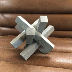 Studio McGee soapstone blue gray  geometric decorative figurine